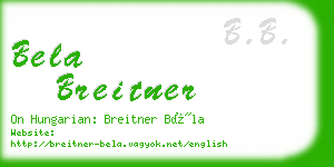 bela breitner business card